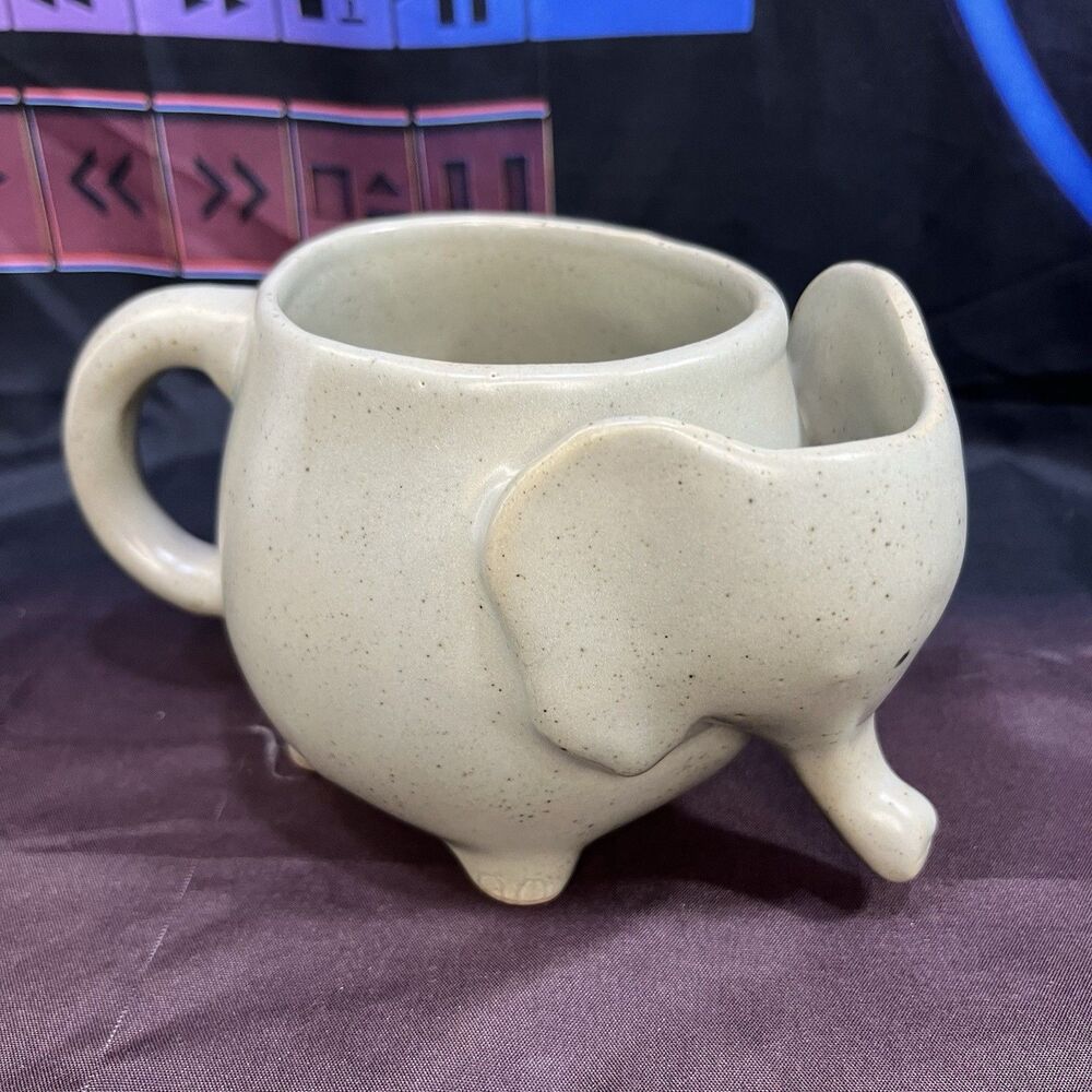 TEA MUG CUP Gray Elephant Coffee/Tea Mug Tea bag Holder Compartment